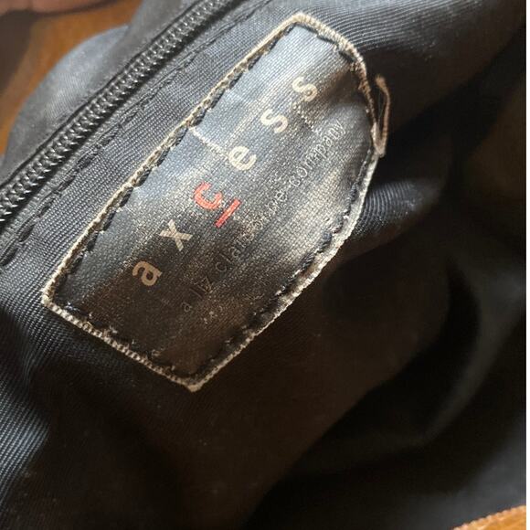 VTG axcess Liz Claiborne Should Bag Purse Biege Tan Boho Retro Y2K Style - Picture 5 of 9